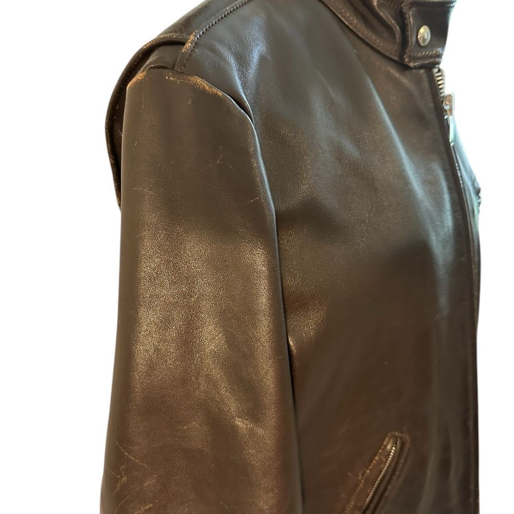 Vanson Leather Motorcycle Jacket Size Large Color Brown - Picture 7 of 16